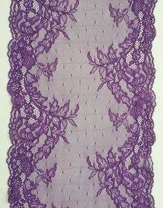 a purple lace with flowers on it