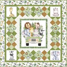 What We’ll See Downloadable Pattern by Pine Tree Country Quilts Baby Safari Nursery, Safari Baby Animals, Northcott Fabrics, Handmade Baby Quilts, Country Quilts, Quilt Stores, Safari Adventure, Fabric Pictures