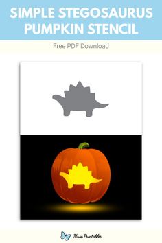 the pumpkin stencil for simple stencils is shown with an image of a dinosaur