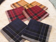 If you would like to purchase several items please contact me first as i may be able to offer you a discount. Welcome to my shop. For sale are six men's 100% cotton handkerchiefs. The handkerchiefs measure 40 cm x 40 cm. They are made with cotton and have a checked design. There are two of each colour blue, burgundy and yellow. They are in excellent condition and have not been used and are of good quality. These handkerchiefs will make a lovely gift for yourself or a friend. This item will be se Classic Rectangular Handkerchiefs For Gifts, Classic Rectangular Handkerchiefs As Gifts, Classic Cotton Handkerchiefs As Gift, Red Cotton Handkerchiefs For Gifts, Red Cotton Handkerchiefs As Gift, Multicolor Cotton Handkerchiefs As Gifts, Traditional Cotton Handkerchiefs For Gifts, Traditional Cotton Handkerchiefs As Gift, Handkerchief Men