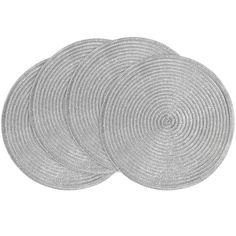 four round placemats on a white background