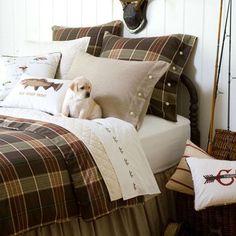 Deerfield Bedding Collection Guys Bedroom, Cottage Bed, Plaid Bedding, Fall Bedding, Solid Quilt, Single Quilt, Boys Bedding, Rustic Bedroom, Cotton Duvet Cover