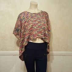 Multicolored Knit Top Boho Knit, Couture Tops, Knit Top, Super Cute, Womens Tops, Couture, Knitting, Crochet, Red