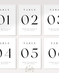 the table numbers are displayed in black and white