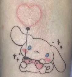 Sanrio Tattoo Ideas, Pixie Tattoo, Pink Tattoo, Bunny Tattoos, Alien Tattoo