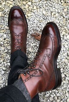 Handmade brown ankle leather boots, Men lace up boots, Stylish casual ankle boot sold by Leather Art 2020 on Storenvy English Flower Garden, Casual Ankle Boots, Men’s Boots, Brown Shoes, Man Fashion, Shoe Fits, Gentleman Style