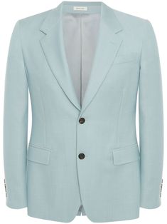 Alexander Mcqueen Blazer, Alexander Mcqueen Clothing, Tuxedo Suit, Tailored Design, Single Breasted Jacket, Tailored Suits, Tailored Jacket, Blue Wool, Suits You