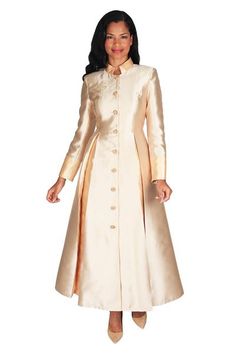 Diana 8521 – Diva's Den Fashion Ministry Apparel, Clergy Women, Clergy Robes, Silky Robe, Cross Embroidery, Embroidered Cross, Women Church, Cinderella Shoes, Church Suits