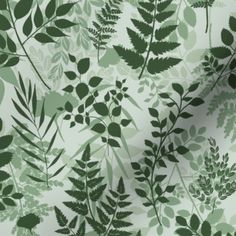 green leaves and plants on a white background with light colored highlights in shades of green