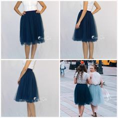 Claire Navy Blue Soft Tulle Skirt - Below Knee Midi  #skirt #tulle #tutu #tulleskirt #whimsical Elegant Blue Tutu Dress For Summer, Blue Tiered Tulle Skirt, Elegant Tiered Tulle Skirt Fabric, Blue Tulle Skirt For Summer, Elegant Blue Tutu Dress For Wedding, Blue Full Tulle Skirt, Elegant Summer Tulle Petticoat, Wedding Tulle Fabric For Lined Skirt, Wedding Tulle Fabric Lined Skirt