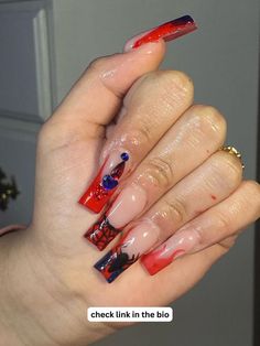 Spiderman nails Spider Man Nails Acrylic Pink, Spider Man Acrylic Nails Coffin, Gel Polish Nail Art