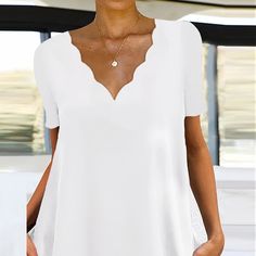 Women Vintage Solid Color Wave V-neck Dress Casual Simple Loose Hollow Out Pattern Mini Dress Female Pullover Pocket Dress Mujer White Casual V-neck Dress With Split Neck, Elegant Short Sleeve V-neck Top For Summer, White V-neck Dress With Short Sleeves, Elegant White Short Sleeve V-neck Top, Color Wave, Color Pick, Pocket Dress, Women Vintage, V Neck Dress