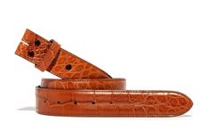 Cognac Alligator Matte Strap - AXEL'S Santa Fe National Forest, Belts And Buckles, Alligator Belt, Shape Dress, American Alligator, Scarf Jacket, Western Buckles, Alligator Skin, Suede Vest