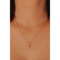 Our dainty Peridot necklace is part of our new Birthstone Necklace Collection! This beautiful, yet delicate necklace is made with top-quality chain, hardware, and stone. This custom August birthstone necklace is the perfect way to add a small amount of color and meaning to your every day look. Features: Available in 18k gold plated Sterling Silver 15.5" satellite chain + 2 inch extender (17.5 inch total length) Custom Peridot crystal Lobster claw closure Dainty Birthstone Necklace With Adjustable Chain, Dainty Everyday Birthstone Necklace With Delicate Chain, Delicate Birthstone Necklace With Adjustable Chain, Dainty Charm Necklace With Round Pendant And Cable Chain, Everyday Charm Necklaces With May Birthstone Initial Pendant, Dainty Everyday Initial Necklace With Birthstone, Minimalist Birthstone Heart Pendant Charm Necklace, Minimalist Heart Pendant Charm Necklace With Birthstone, Delicate Charm Necklace With Round Pendant And Cable Chain