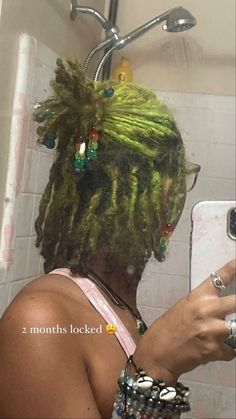 Short Locs With Color, Loc Dye Ideas, Short Locs Hairstyles, Dreadlock Style, Dreadlock Styles, Dyed Hair Inspiration, Dyed Natural Hair, Loc Journey, Hair Twist Styles