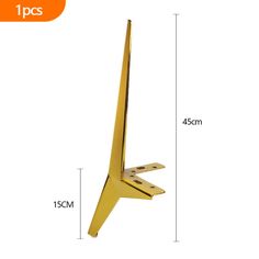 an image of a gold metal object on a white background with the measurements for each piece