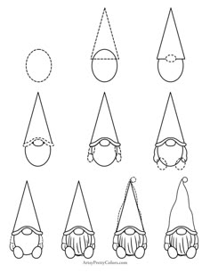 different shapes and sizes of hats for children to color on the page, with an arrow pointing