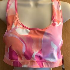 Ideology Pink Floral Sports Bra Size: Large Pit To Pit: 16" **New With Tags** Trendy Pink Sports Bra With Built-in Bra, Pink Activewear With Built-in Bra For Sports, Compressive Breathable Pink Sports Bra, Functional Pink Sports Bra With 4-way Stretch, Pink 4-way Stretch Sports Bra, Sweat Set, High Impact Sports Bra, White Sports Bra, Black Tie Dye