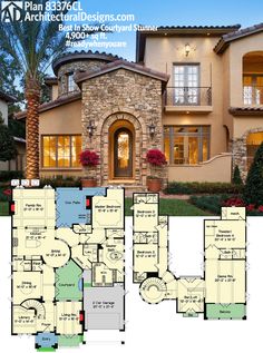 the floor plan for this luxury home is very large and has three bedroom, two bathrooms