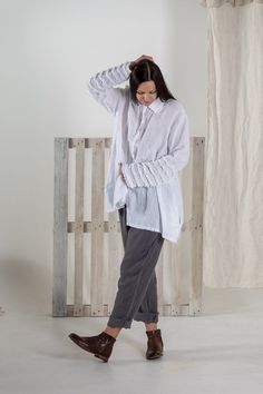 Linen shirt,  Linen shirt  women, long sleeve shirt , plus size shirt, tunic shirt , boho shirt ,summer shirt made by moostore Linen Shirt Women, Women Long Sleeve Shirt, Plus Size Shirt, Linen Shirts Women, Classic White Shirt, Boho Shirt, Boho Shirts, Colored Pants, Womens Long Sleeve Shirts