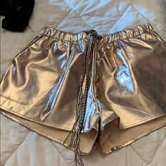 Nwt Fashionnova Gold Short! Can Dress Up Or Down. Casual Party Shorts For Fall, Casual Fall Party Shorts, Gold Shorts For Summer Night Out, Trendy Party Shorts For Fall, Trendy Fall Party Shorts, Chic Gold Shorts For Party, Chic Gold Shorts, Gold Shorts For Night Out In Spring, Gold Shorts For Spring Night Out