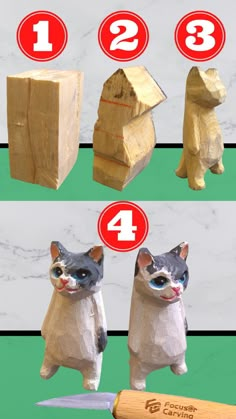 the instructions for how to make a paper mache cat with wood shavings