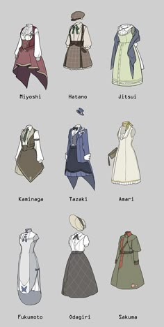 an image of different types of clothes