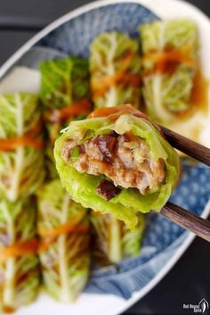 Steamed cabbage rolls (翡翠包肉) - Red House Spice Steamed Cabbage Rolls, Steamed Cabbage, Mapo Tofu, Steam Recipes, Cooked Cabbage, Cabbage Leaves, Cabbage Rolls, Cabbage Recipes, Chinese Dishes