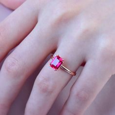 Ruby Ring, Emerald Cut Ruby Promise Ring, July Birthstone Jewelry, Ruby Engagement Gold Ring, Ring For Women, Anniversary Gift, Gift For Her Item Main Gemstone: AAA Grade Ruby Cubic Zirconia Size: 8*6  Color: Red Shape: Emerald Cut  Average Quality: AAA+ 🎉All of gold options of the product are produced from solid gold. 🎉While using the product, it's healthier to avoid touching the cream and similar products in terms of cleaning the product. 🎉Items are shown larger in pictures to show details-please note the dimensions. Package 🎀 All of these products are sent carefully packed in elegant jewelry boxes. 🎁 How to order 🤳🏼 🎉First step: Click on the product. 🎉Second Step: Select the material. 🎉Third Step: Select the ring size. Production Times⌛ *These items are my shop are handmade ma Emerald Cut Ruby Engagement Ring, Ruby Promise Ring, Jewelry Ruby, Ring Emerald Cut, July Birthstone Jewelry, Emerald Engagement Ring Cut, Ruby Engagement Ring, Ring Emerald, July Birthstone