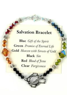 Salvation Bracelet/meaning of each color Salvation Bracelet, Bracelet Meaning, Secret Sister, Ribbon Bracelet, Head Coverings, Christian Bracelets, Christian Crafts, Ribbon Bracelets, Bracelets With Meaning