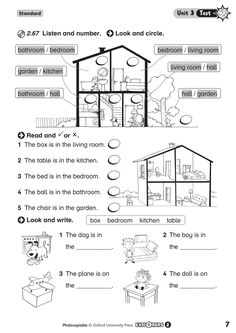 worksheet showing the parts of a house and how to use it in english