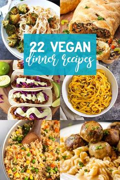 vegan dinner recipes with text overlay