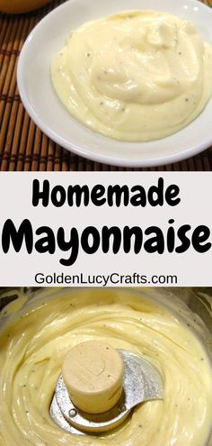 homemade mayonnaise in a bowl with a spoon