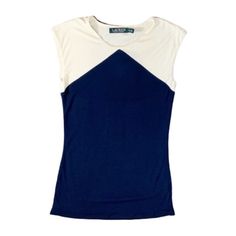 Lauren Ralph Lauren Navy & Ivory Sleeveless Top Measurements: Bust 14" Across Once Length Front 21" Length Back ~24" Navy Stretch Tank Top, Fitted Navy Sleeveless Vest, Navy Sleeveless Vest Top, Navy Sleeveless Stretch Top, Navy Fitted Sleeveless Top, Navy Fitted Sleeveless Tank Top, Fitted Navy Tank Top For Spring, Puffed Sleeves Blouse, Hot Pink Blouses