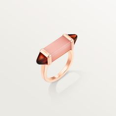 Cartier - Les Berlingots de Cartier ring - Ring Woman Gold - Les Berlingots de Cartier ring, rose gold (750/1000), pink chalcedony, garnet. Please note that the carat weight, number of stones and product dimensions will vary based on the size of the creation you order. For detailed information please contact us. Trinity Bracelet, Trinity Necklace, Cartier Earrings, Cartier Necklace, Trinity Ring, Memorial Ring, Pink Chalcedony, Rings Collection, Cartier Men