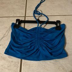 Tie Up. Never Worn Blue Summer Party Tops, Chic Blue Crop Top For Vacation, Blue Casual Crop Top For Night Out, Casual Blue Crop Top For Night Out, Dead Beat, Blue Crop Top, Blue Crop Tops, Color Blue, Crop Top