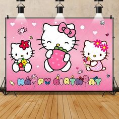 an image of hello kitty birthday backdrop