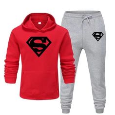 Autumn Winter 2pcs Sets Tracksuit Men Hooded Sweatshirt+Pants Pullover Hoodie Sportwear Suit Ropa Hombre Casual Men Running Set Red Cotton Tracksuit For Winter, Red Hooded Winter Set, Casual Red Long Sleeve Tracksuit, Tracksuit Men, Wearing Style, Track Suit Men, Basic Shorts, Sports Hoodies, Red And Grey