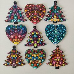 christmas tree ornaments made out of polymer beads