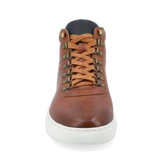 A comfy and cool look you'll want to sport every day the Oriz sneaker by Vance Co. This high-top style features an adjustable lace-up closure and soft vegan leather for a soft fit. A durable rubber sole lined with a 6 mm Tru Comfort Foam� grounds this fresh look. Low-top Leather Lace-up Boots, Casual High-top Lace-up Boots, Casual Leather Lace-up Boots For Streetwear, Casual Leather Sneakers With Lacing, Leather Sneakers With Round Toe And Lacing, Leather Sneakers With Lacing And Round Toe, Casual Low-top Lacing Sneakers, Casual Low-top Leather Lace-up Boots, Casual Streetwear Lace-up Boots