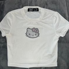 Never Worn Hello Kitty Velvet Baby Tee. Soft Material Forever 21 Hello Kitty, Forever21 Tops, Baby Tee, Forever 21 Tops, Infant Tees, Soft Material, Red White, Forever 21, Hello Kitty