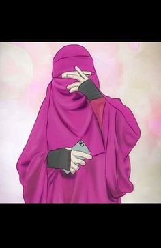 a woman in a pink hijab is holding her hands up to her face