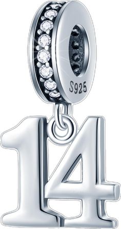 Silver Charms For Birthday And Mother's Day, Elegant Silver Charms For Birthday, Gifts For Lover, Beads Gifts, 80 Birthday, Pandora Christmas, Birthday Pendant, Birthday Bracelet, Silver Numbers