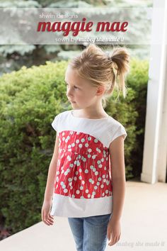 Pattern review of the Maggie Mae tunic and dress by Shwin Designs. Maggie Mae, Origami Dress, Child Clothes, Kids Sewing, Textile Projects, Boys And Girls Clothes, Butterfly Top, Couture Mode