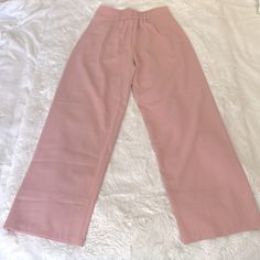 Halara High Waisted Button Zipper Plicated Side Pocket Shirred Straight Leg Work Pants. New With Tag. Size Small. Excellent Condition. Never Worn, Brand New With Original Tag. Haigh Waist Design, With Plicated Tailoring For A Textured Look. Wide Leg Style. Pants Come With 2 Side Pockets. No Zipper, Just A Stretchy Mid-Section For A Comfortable Fit. Perfect For A Business Casual Look. Features: - High Waist Design That Offers Comfort. - Plicated Tailoring For A Textured Look. - Two Side Pockets F Pink Wide-leg Bottoms With Button Closure, Pink Straight Leg Bottoms With Button Closure, High Waist Pink Pants With Button Closure, Wide Leg Pants With Buttons For Daywear, Pink Straight Leg Pants With Button Closure, High-waist Pink Bottoms With Button Closure, High Waist Pink Bottoms With Button Closure, High-waist Pink Pants With Buttons, High Waist Pink Pants With Buttons