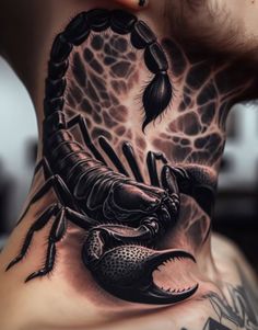 a man with a scorpion tattoo on his neck