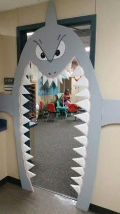 an image of a door decorated to look like a shark