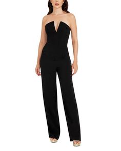 Sleek Jumpsuit, Notched Neckline, Style Finder, Strapless Midi Dress, Strapless Jumpsuit, Dress The Population, Review Dresses, Black Ruffle, Midi Dress Bodycon