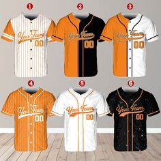 an image of baseball uniforms for different teams