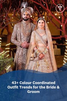 Indian Bride Groom Outfits, Bride And Groom Dress Combination Indian, Bride And Groom Indian Wedding Outfit, Colour Coordinated Outfits, Lehenga Royal, Groom Indian Wedding Outfits, Groom Colours, Coordinated Outfits